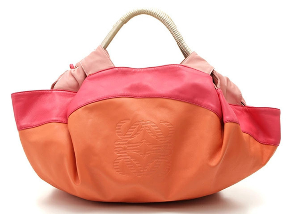 Loewe Nappa Aire Leather Handbag Orange Pink